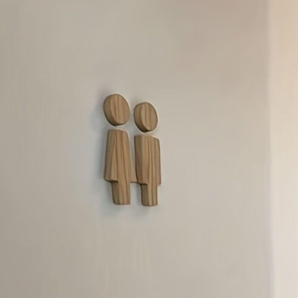 2pcs/se Self-adhesive Bathroom Door Signs Antique Men's And Women's Toilet Sign Home Decor