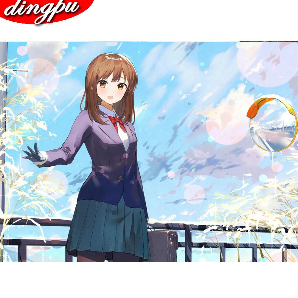 5d Алмазная картина Полный дрель Девушка Декор для дома Цветочная мозаика Изображение Стразы Подарок ручной работы