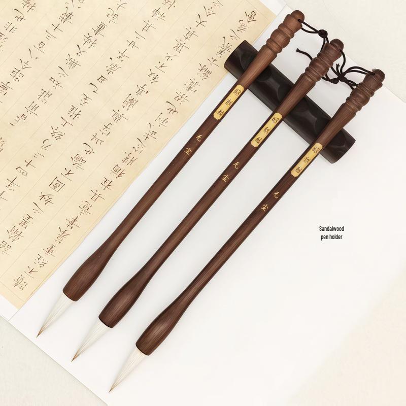 Набор каллиграфических и живописных кистей из шерсти волка и козы, эбеновое дерево - Большой, Средний, Маленький (Канцелярское, Бегущее, Регулярный шрифт)