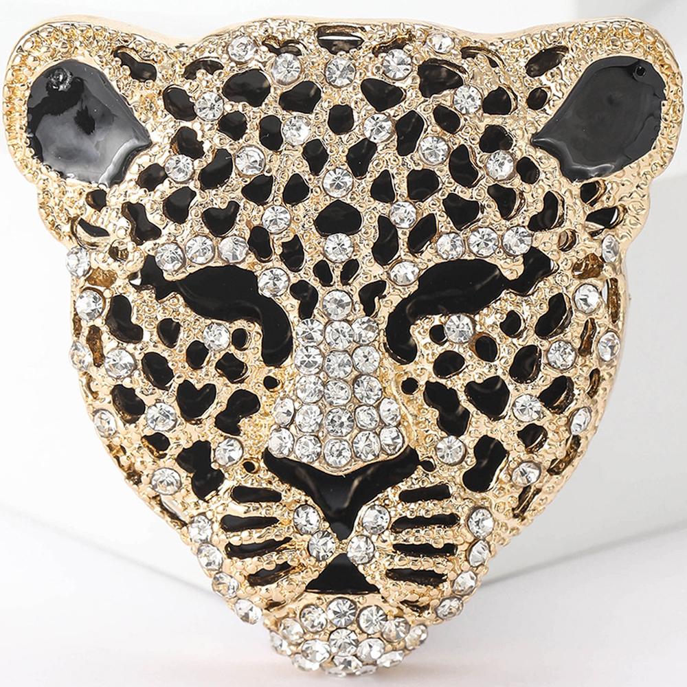 Мужская хрустальная брошь-булавка в виде леопарда со стразами, броши в виде гепарда, праздничные украшения, подарки