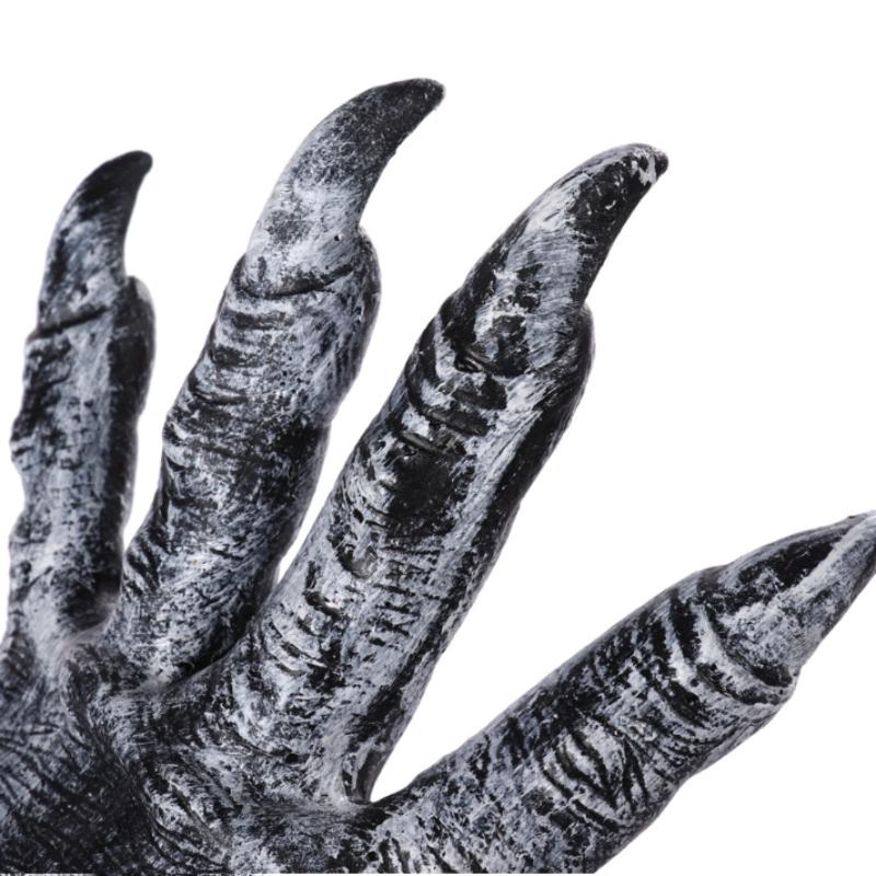 Party Wolf Gloves Plush Latex Werewolf Costume Fingernails Adult Hands Paws Claw for Props Cosplay Party Easter Gloves