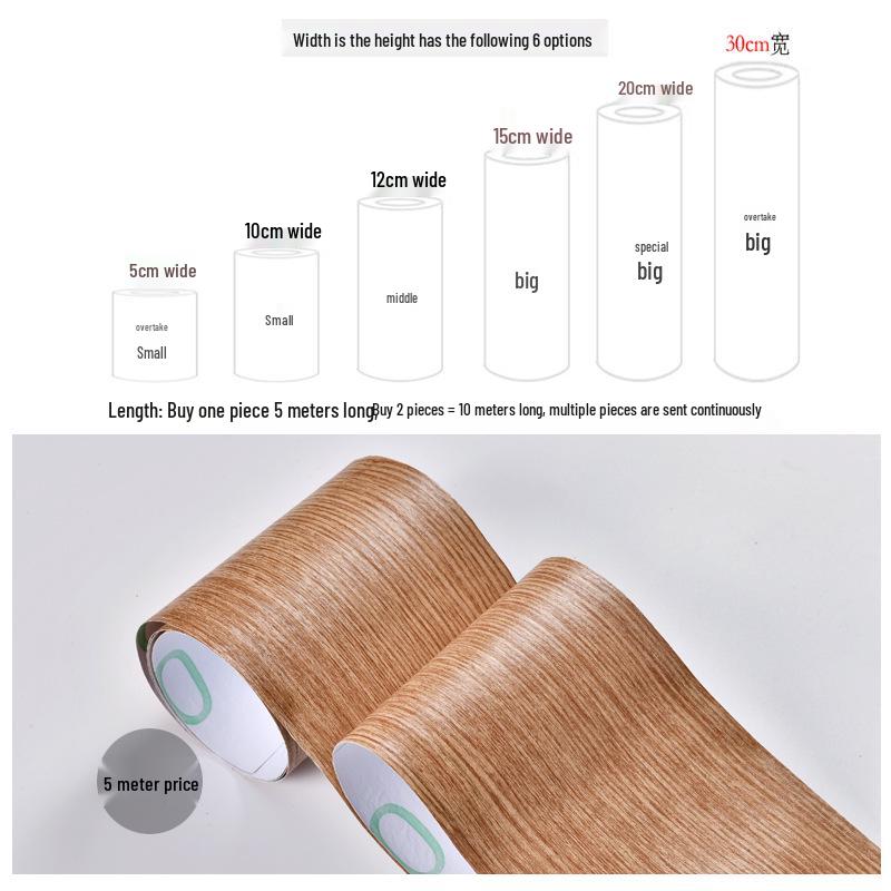 Водонепроницаемая самоклеящаяся наклейка с текстурой дерева для плинтуса и кромочная лента для отделки кромок мебели и декора плинтуса