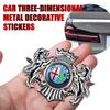 YYCE3 3D Car Fender Metal Crown Lion Emblem Badge decoration Stickers For Alfa Romeo Giulietta GT 159 147 Mito Volante Auto Styling