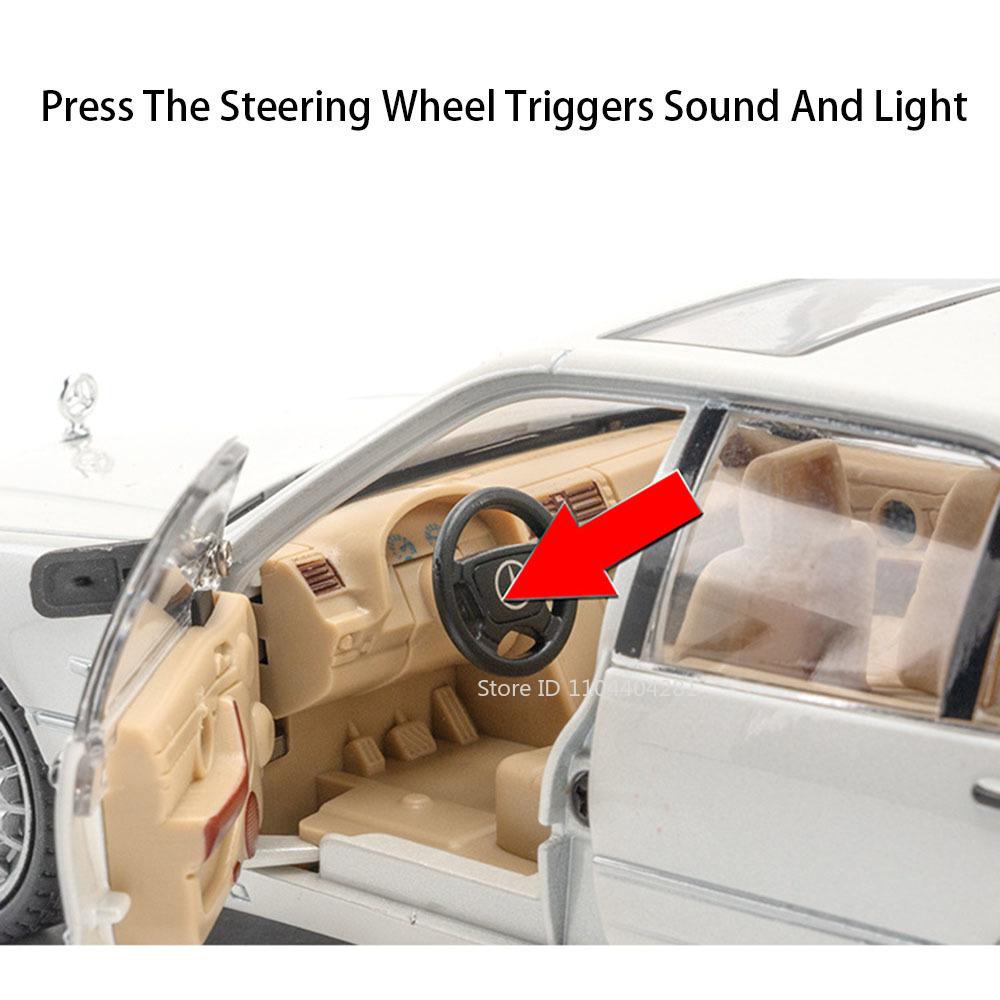 1:24 Модели W140 320sel 300sl Игрушки Литые машины Открывающиеся двери Со звуком и светом Инерционные Миниатюрные транспортные средства Коллекционные Модные подарки