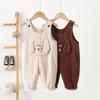 2025 Winter Korean Style Corduroy Cartoon Overalls for Boys and Girls
