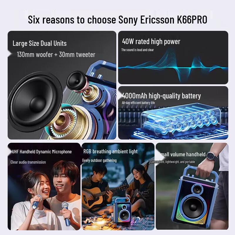 SOAIY K66 PRO Portable Bluetooth Karaoke Speaker