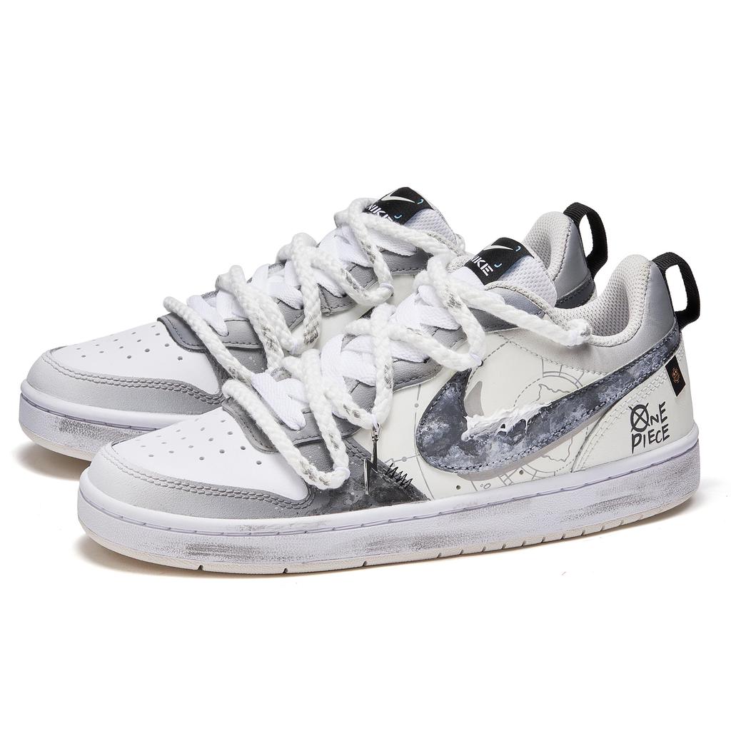 Nike Кроссовки Court Borough 2 Nautical Storm с амортизацией, износостойкие, низкие, для скейтборда, женские, серые FJ7692-191(Team177--КОРОБКА)