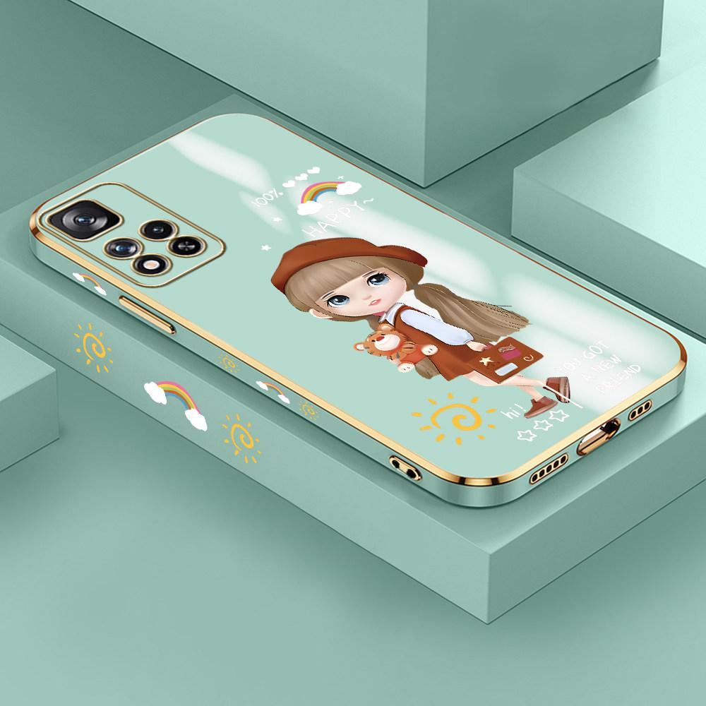 Для Redmi Note 13 Pro 12 Pro 12S 11 Pro 11S 10S OPPO A38 A77s A96 Realme C33 C65 OnePlus мягкий TPU полный объектив защитный чехол для телефона для милой девушки
