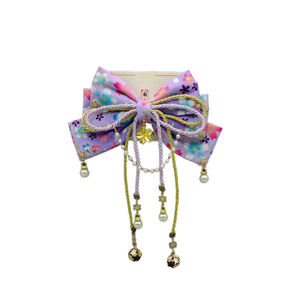 Japanese Style Kimono Barrettes Sweet Bowknot Hair Clip Creative Side Clip  Girl