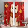 2pcs,2D Plane Printing Contemporary Curtains Snowflake Cat 100% Polyester (without Rod) Versatile All Use for Bedroom Living