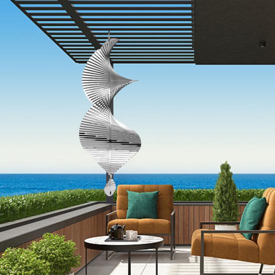 Спиральный ветровой спиннер, украшение, устойчивый к атмосферным воздействиям, для внутреннего и открытого окна, сада, двора, крыльца, металлический 3D подвесной орнамент для колокольчика ветра