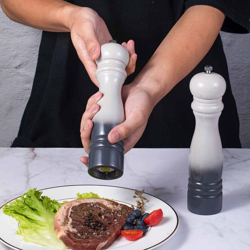 2 шт. 8,6-дюймовая мельница для соли и перца, мельница для специй из цельного дерева с прочной регулируемой керамической мельницей, кухонные принадлежности для приготовления пищи