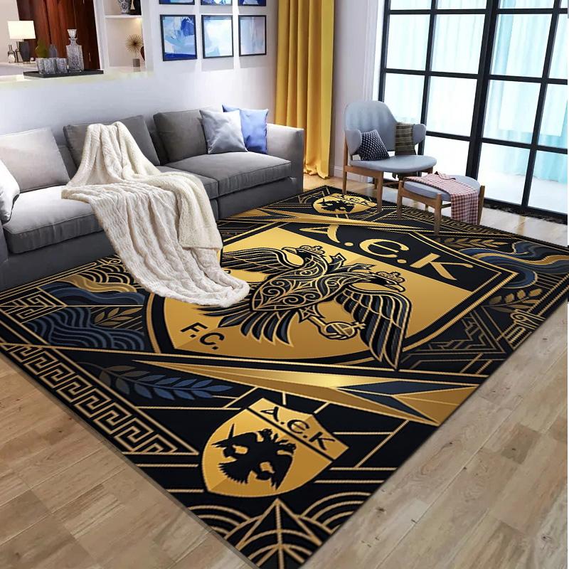 AEK Athens FC Pattern Rug, Indoor/Outdoor Mat, for Picnic, Gameroom, Bedroom, Office, Living Room, Home Decor Carpet, Birthday Gift