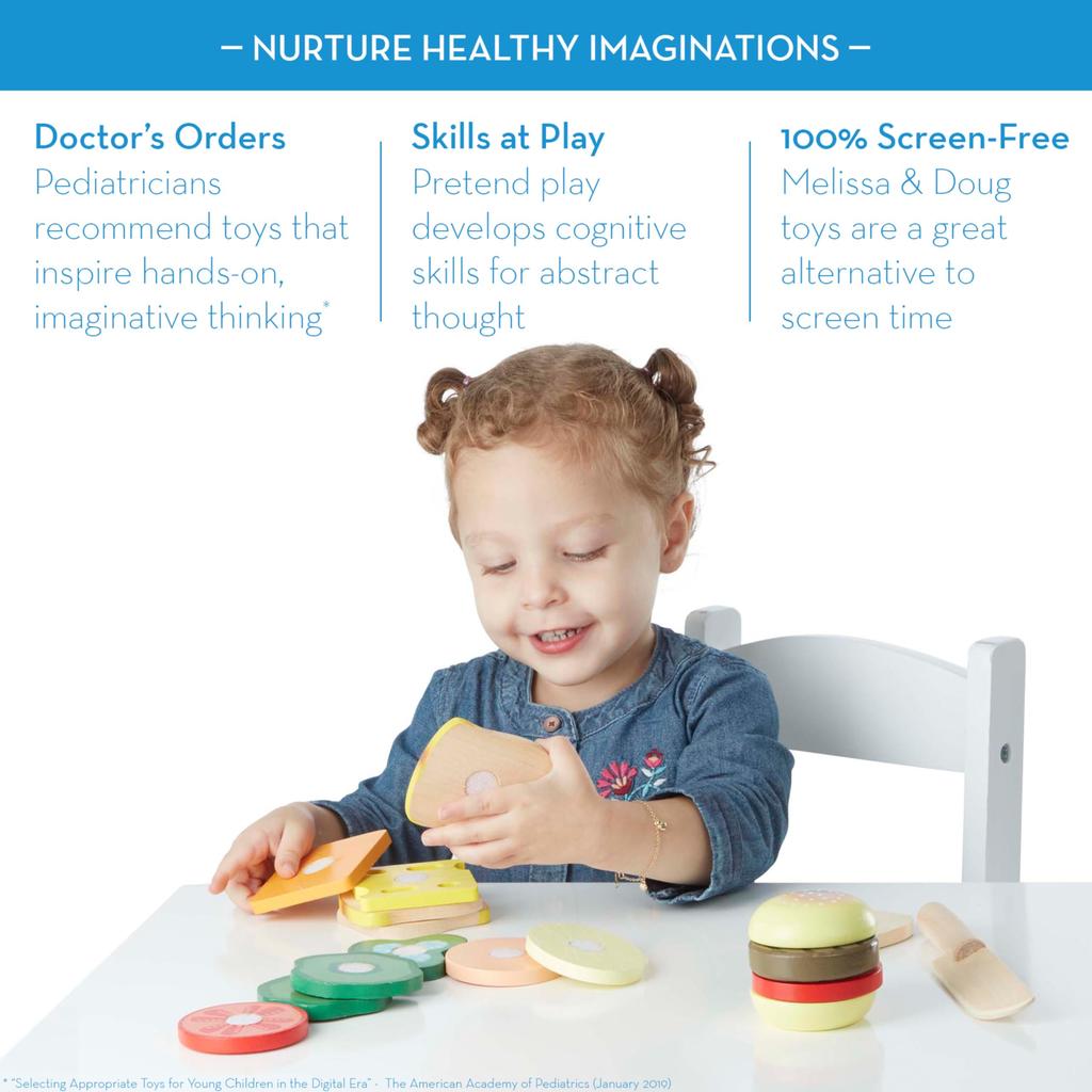 Мелисса Дуг Деревянный игровой набор «Приготовление сэндвичей и гамбургеров» 513 Оригинальный продукт и давайте