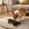 Dog Scratching Deck Scratch Board with Treat Box, Wooden Nail File Board, Bone Stress Free Claw Care Shaped Pad, Grinder Alternative for Large