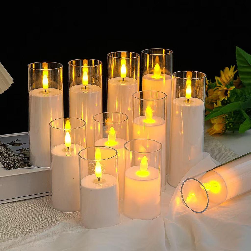 Acrylic LED Candle Atmosphere Light with Remote - Ideal for Romantic Birthday and Party Decorations.