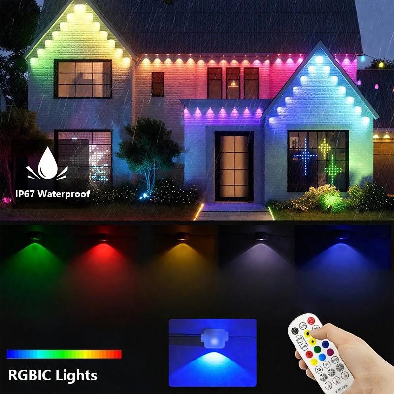 MIMI RGB Постоянные наружные огни для дома, 150 футов RGB+IC Умный наружный декор, или Рождество, Праздник, Освещение крыши дома