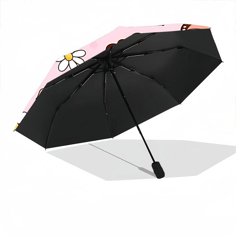1pc Butterfly Floral Pattern Automatic Opening and Closing Folding Umbrella with 8 Iron Ribs - Portable, Foldable for Travel yy251124147