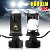 1PC H4 Car Headlight Bulbs Projector Lens LED 8000LM CANBUS Turbo Auto Bulb High Low Light Fog Lamp Bulb 6000K