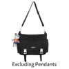 Large Capacity Canvas Single Shoulder Bag Urban Simple Style Soft With Car Stitching Trendy Crossbody Bag