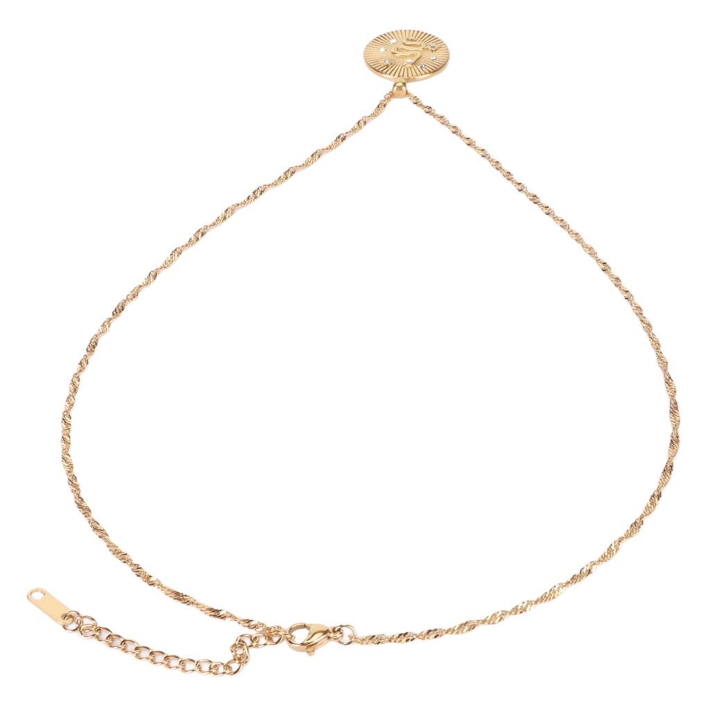 White Zircon Women Necklace Snake Pattern Electroplated Fashionable Female Pendant Necklace
