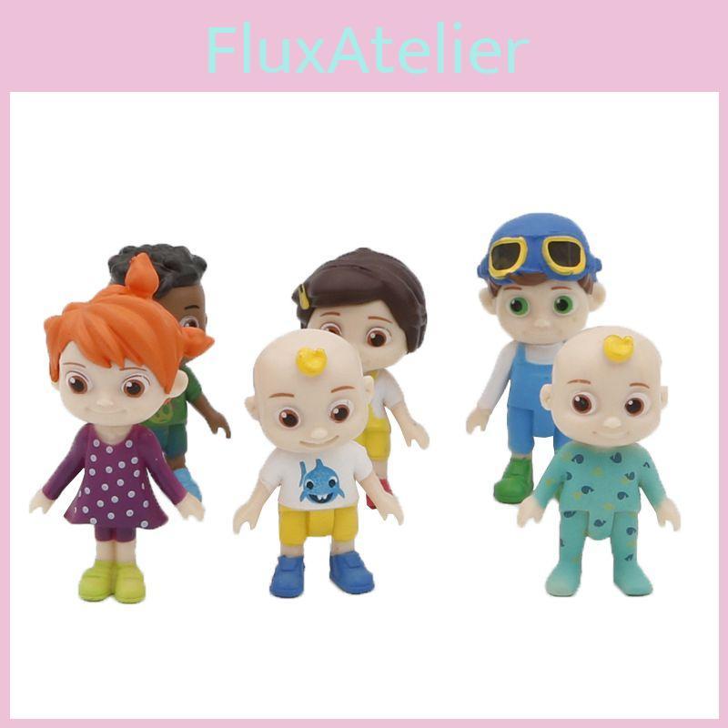 6pcs Set Figures Jj Play Set Toy Miniatures Cake Topper Kids Gift
