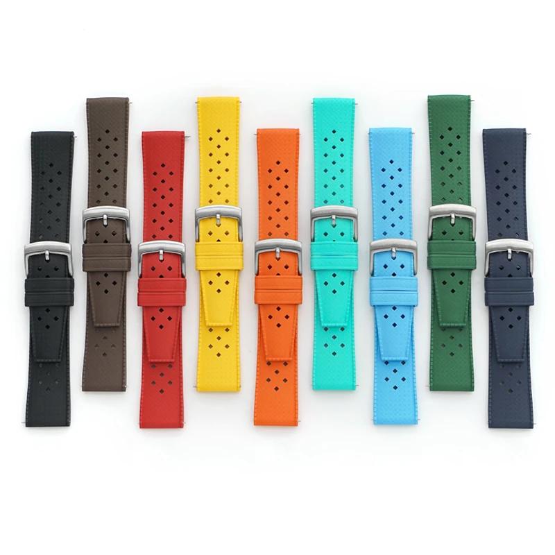 Watchband 20mm 22mm Diving Sport Watch Band for Seiko Omega Seamaster 300 Longines FKM Fluoro Rubber Strap Bracelet for Blancpain X Swatch