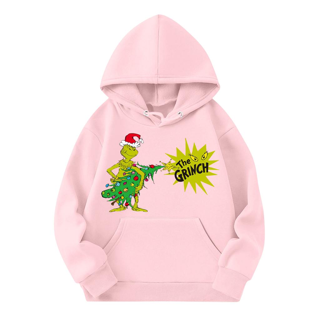 Рождественская детская толстовка с длинным рукавом, легкая повседневная толстовка с капюшоном, свободная, удобная детская толстовка