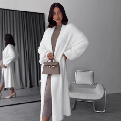 Длинный кардиган женский осенне-зимний новый стиль темпераментный в сочетании со свободным и ленивым стилем вязаная куртка-свитер