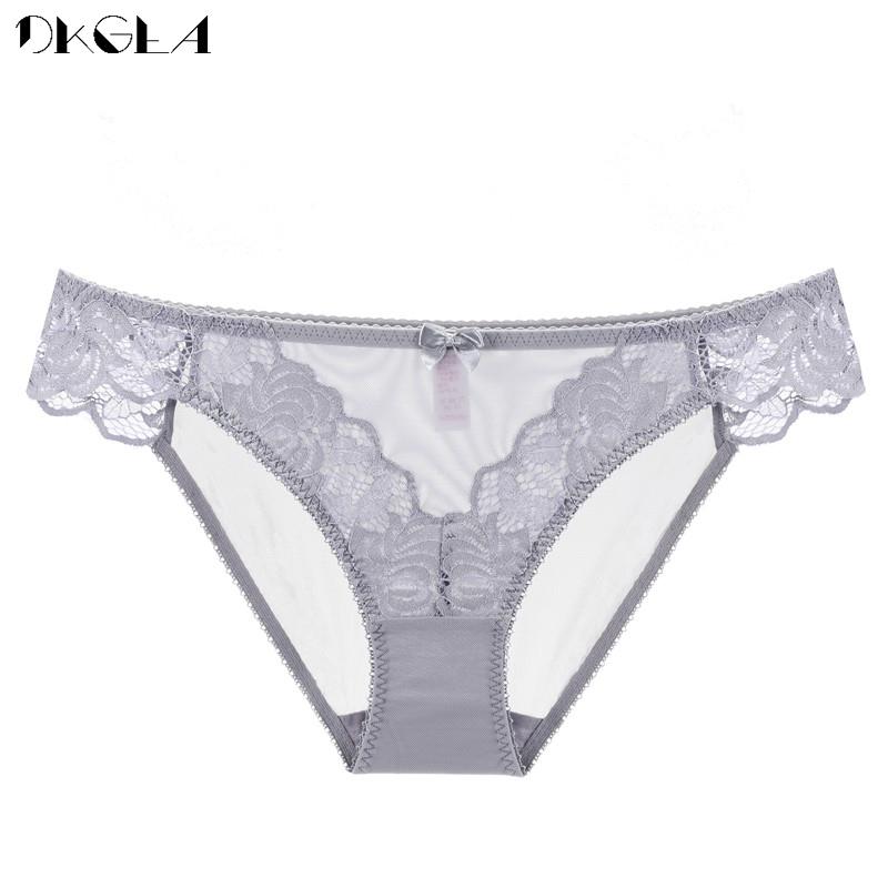DKGEA Сексуальные трусы с низкой талией, прозрачные кружевные трусики, женское нижнее белье