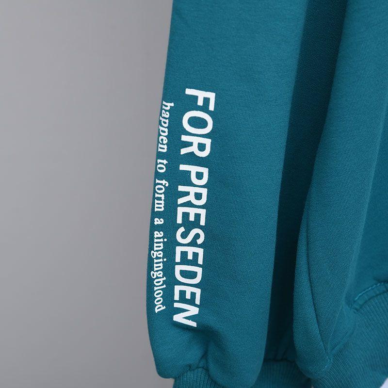 Женский уличный стиль больших размеров, буквы, оверсайз, с длинным рукавом, нашивка, имитация 2 предметов, толстовка, повседневные пуловеры, топы, женская одежда