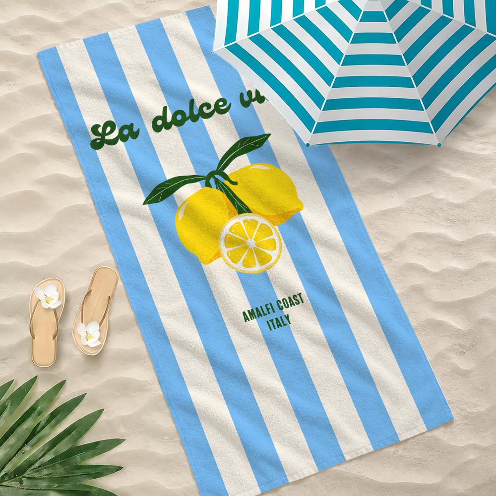 Summer Boho Style Lemons Dolce Towel Towel Soft Pool Gift For Travel Gym Shower Camping Quick Dry Sports Large Beach Towels