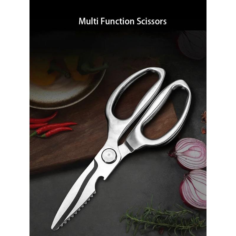 Многофункциональные ножницы из нержавеющей стали для резки мяса и овощей, многофункциональные ножницы для куриных костей, открывалка для консервных банок, аксессуары для бара, кухонные ножницы