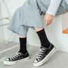 Basic Black, White And Gray Socks, Solid Color Simple Sports Cotton Socks, Comfortable And Breathable Medium Tube Socks, Stockings