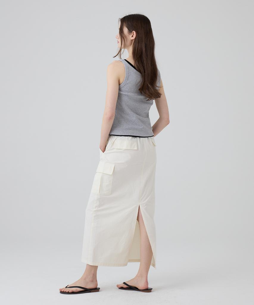 Dangled Drop Dgdp Cotton Maxi Skirt_Ivory