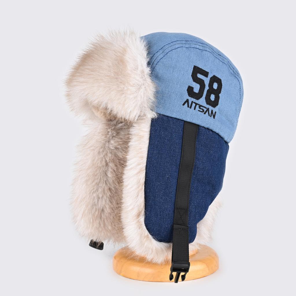 Корейская версия джинсовой шапки с сочетанием цветов для мужчин и женщин, зимняя теплая хлопковая шапка с защитой ушей, утолщенная плюшевая шапка-авиатор