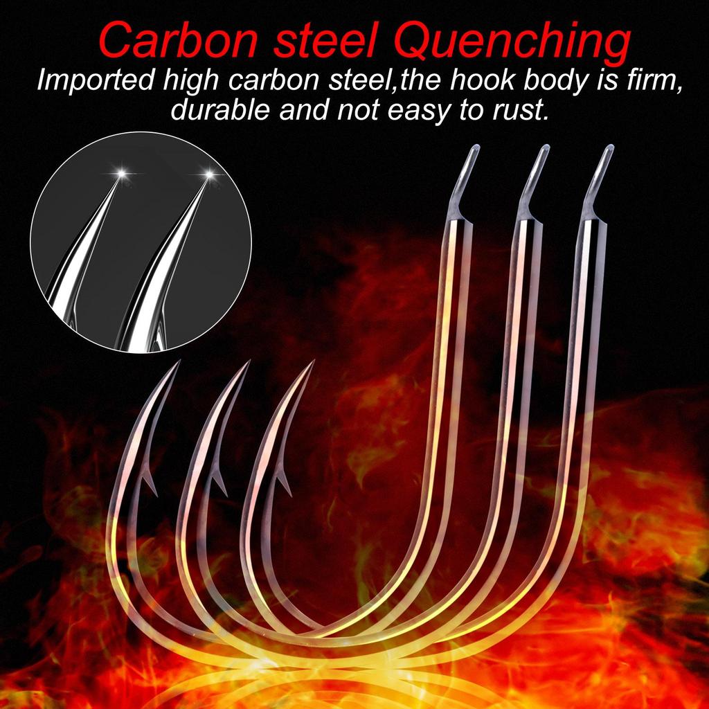 Высокое качество # 8 # 9 # 9 шт. рыболовные крючки с червячным крючком, большие рыболовные крючки из высокоуглеродистой стали, кривошипный крючок, аксессуары для ловли карпа/баса