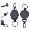 Badge Reel Pull Keychain Retractable Id Holder Security Card Clip Key Ring Black