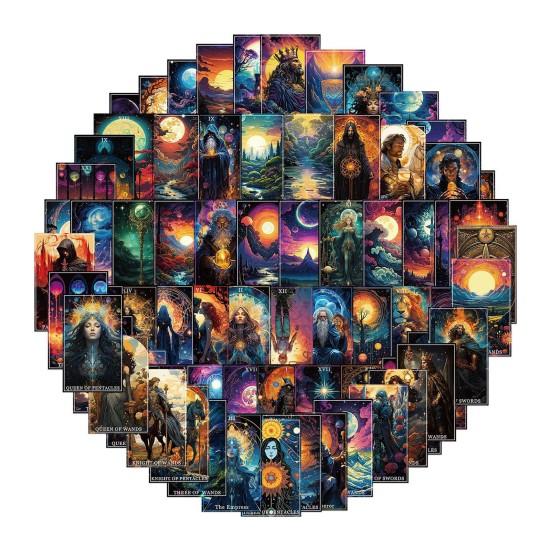 78 шт., наклейки Таро, ПВХ, водонепроницаемые, устойчивые к выцветанию, сделай сам, наклейки для ноутбука, багажа, яркие цветные наклейки для карт Таро