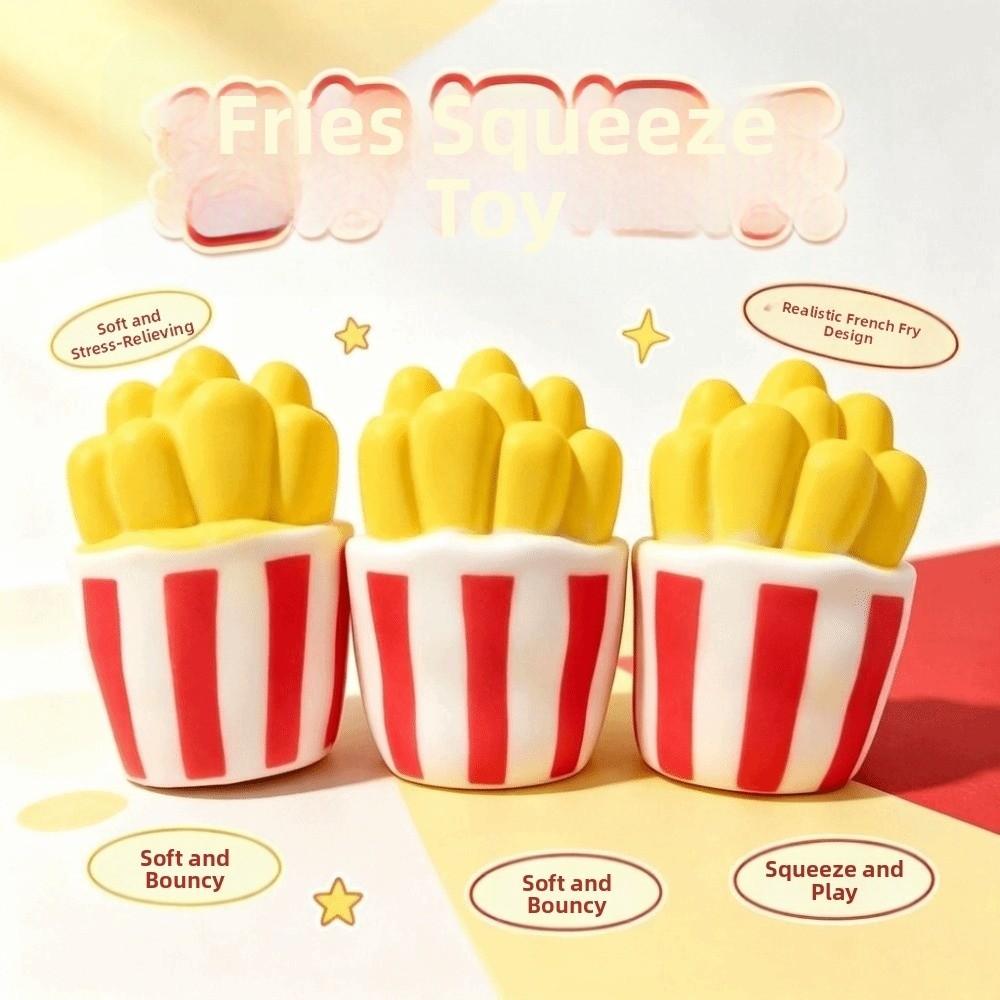 Building Blocks Crackling Fries Squishy Toy Crunchy Realistic Food Pinch for Kids Adults