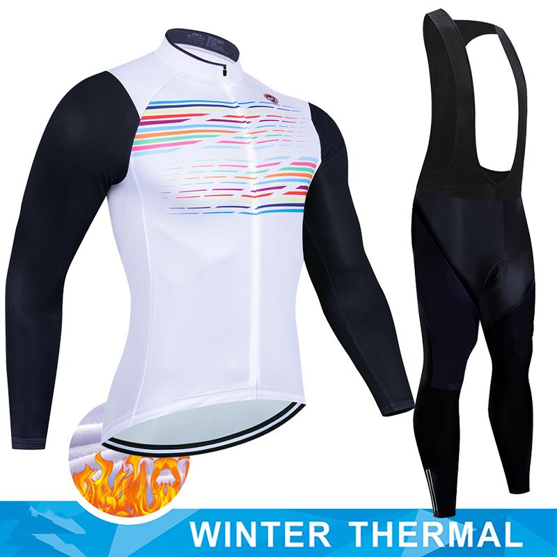 2025 Men Winter Thermal Fleece Cycling Jersey Set MTB Bike Uniform Warm Clothes Maillot Ropa Ciclismo Long Sleeve Clothing