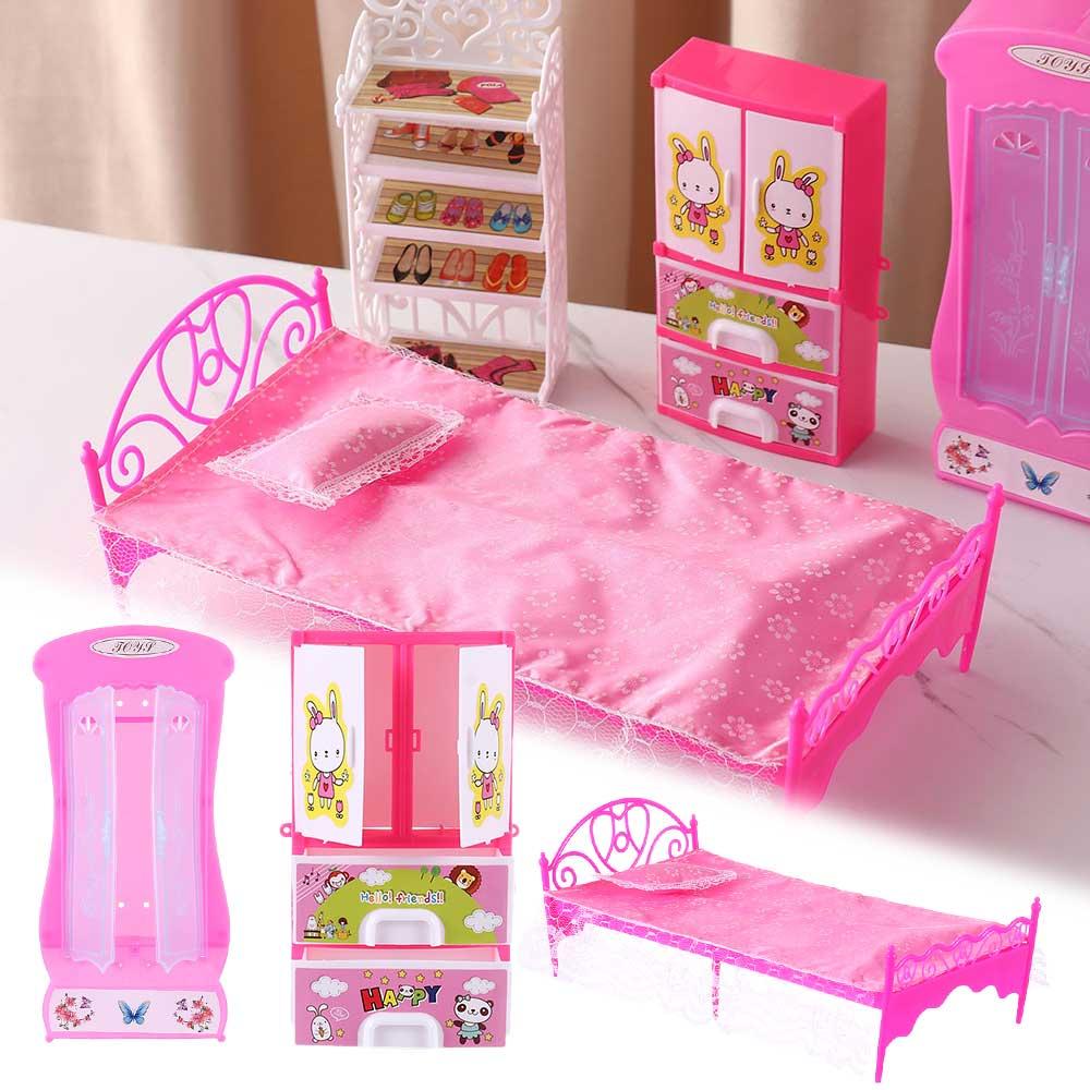 Decoration Accessories Wardrobe/Bed/Shoe rack Miniature Furniture Dollhouse Furniture For Dolls