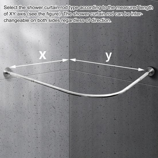 Yousheng L-образный карниз для занавески для душа из нержавеющей стали, телескопический регулируемый угловой штанга для ванной комнаты, ванна, черный карниз для душа, 90 градусов
