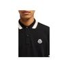 Moncler Logo Striped Trim Short Sleeve Polo Shirt Men Polo Shirts Black J20918A0001889A16999