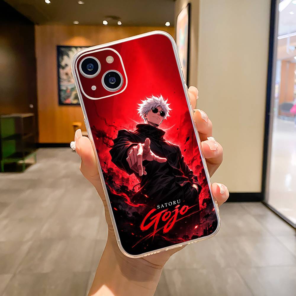 Популярные Аниме Персонажи S-Сатору Годжо Чехол для Телефона Для iPhone17,16,15,14,13,12,11 ,Pro Max,16/15/14 Plus Прозрачная Крышка