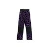Retro Color Block Abstract Pattern Printed Straight Leg Casual Pants Men Bottoms Black Purple VN0000H2Y8A