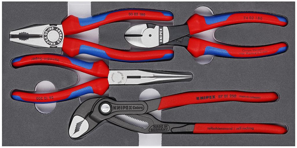 KNIPEX Pliers Set with Urethane 002001V15 Tray,