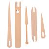5Pcs Wood Hand Loom Stick Set Weaving Knitting Accessories Supplies Beech DIY Handcrafts Tools
