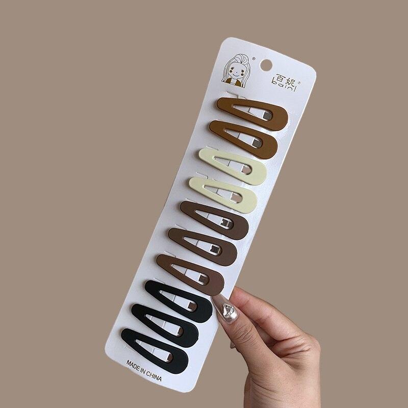 New Fashion Coffee Basic Hair Clip Set Vintage Geometric BB Hairpins Barrettes Hairgrip For Women Girl Hair Accessories Headwear