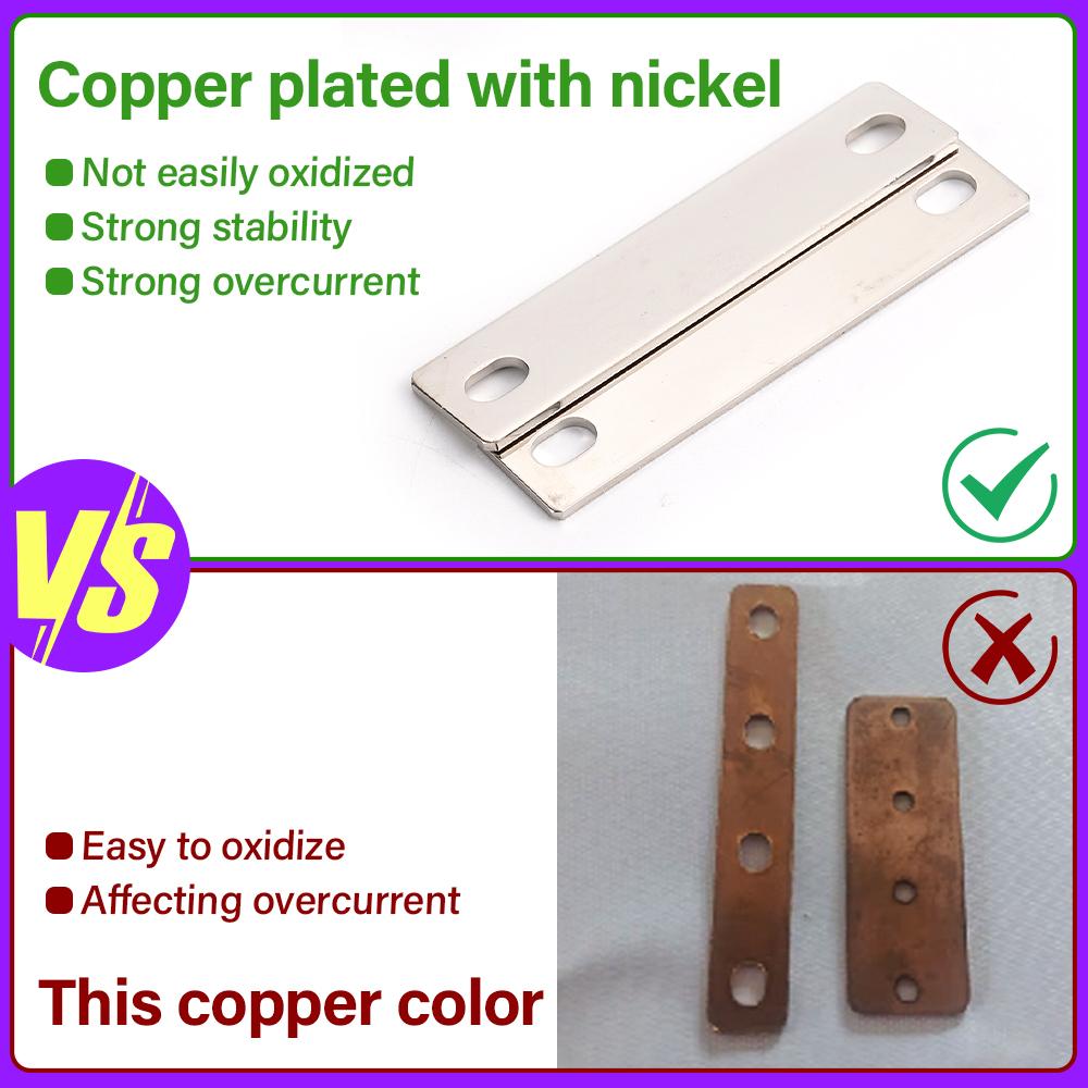 Медный соединитель 72 мм расстояние между отверстиями M6 Шина Аккумуляторный соединитель Для 100 Ач 280 Ач 310 Ач 320 Ач Литиевый аккумулятор Ток